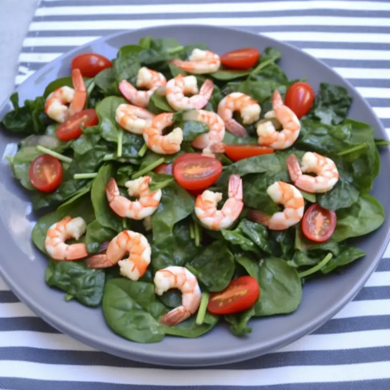 Spinach and shrimp salad