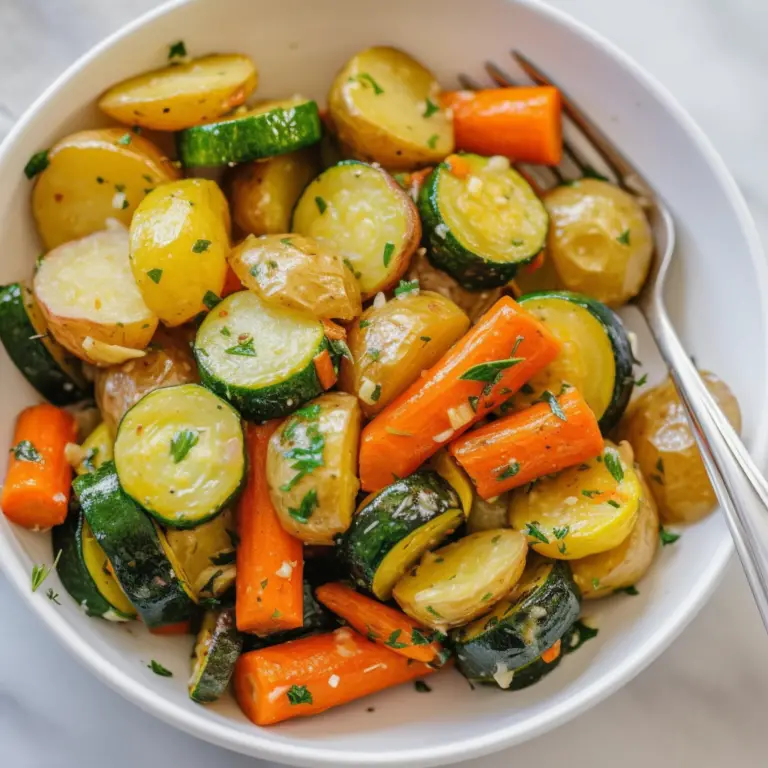 Roasted Garlic, Herb Potatoes, Carrots, and Zucchini