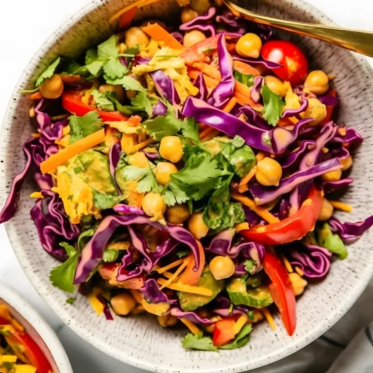 Thai-Style Chickpea Salad with Spicy Peanut Curry Dressing